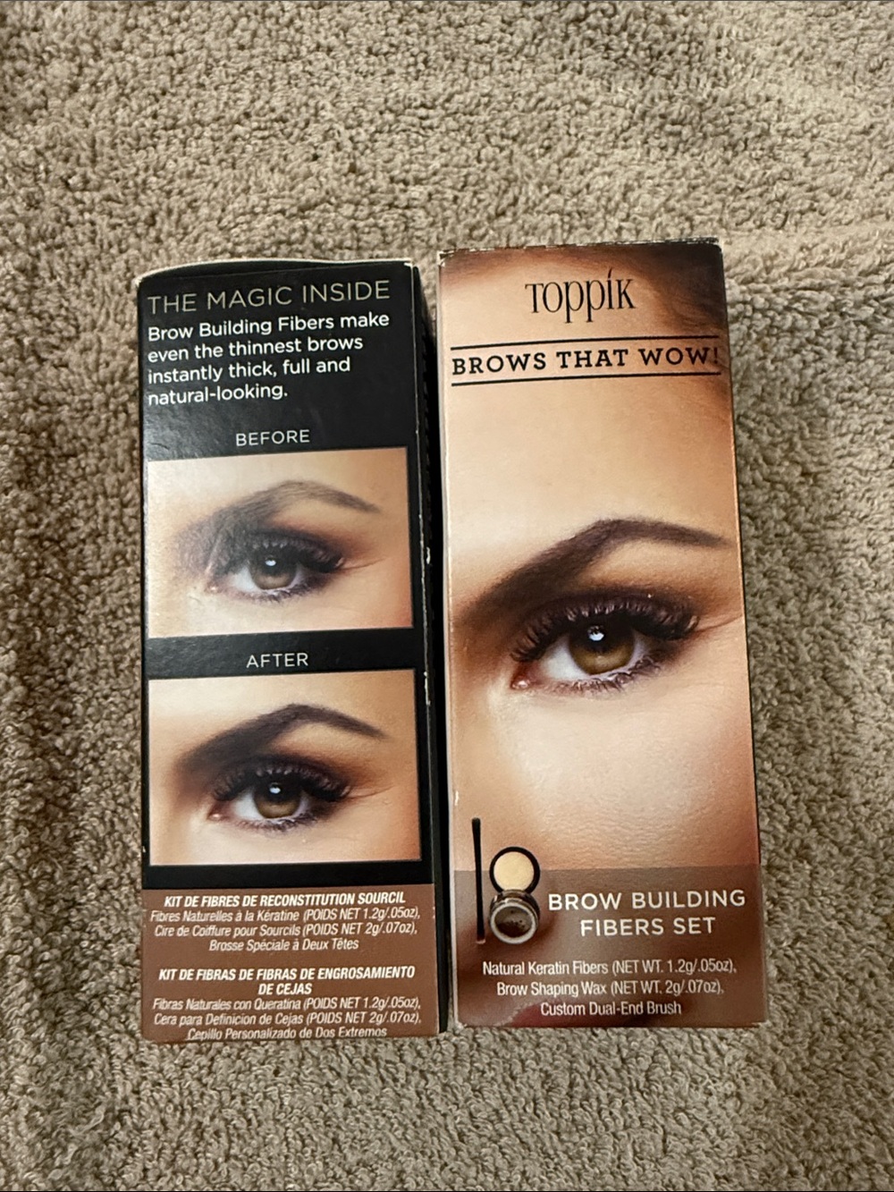 Toppik Light Brown Brow Building Fibers Set - Lot of 2